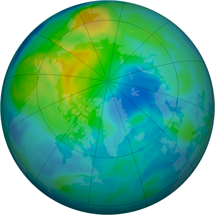 Arctic ozone map for 22 October 2014